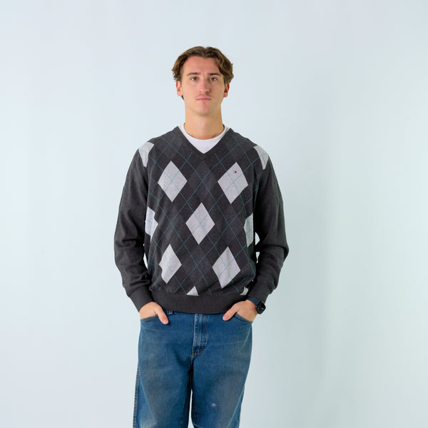 Charcoal Grey y2ks Tommy Hilfiger Knit Sweatshirt (XL)